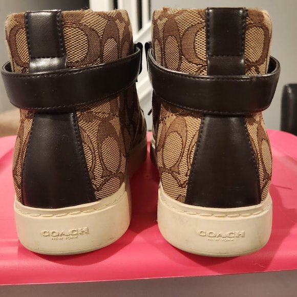 Coach signature Ray Outline high top sneakers style# Q7838 - Picture 3 of 5